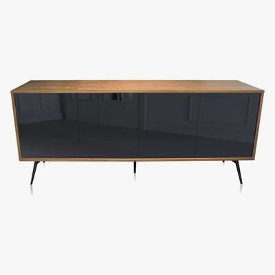 Maisons du Monde Black 2-Door Sideboard with Metal Legs Edan