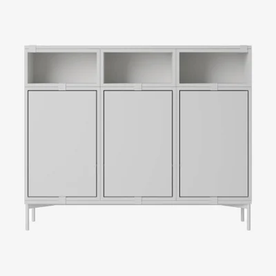 Made in Design Stacked Dresser wood grey / Configuration 3 - W 131 x H 106 cm - Muuto