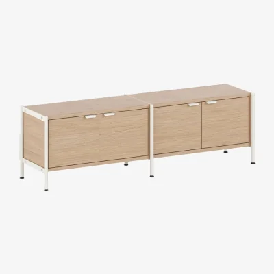 Made in Design UNIT 1 Television table metal white / H 50 x W 164 cm - 4 doors - TIPTOE