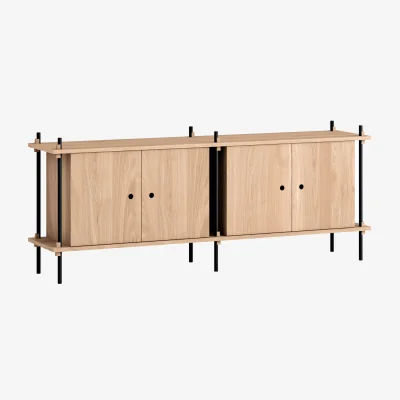 Nordic Nest MOEBE Shelving System sideboard Oak-black 163x65x35 cm S.65.2.D