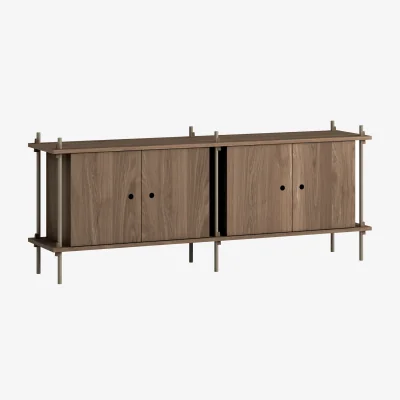 Nordic Nest MOEBE Shelving System sideboard Smoked oak-black 163x65x35 cm S.65.2.D