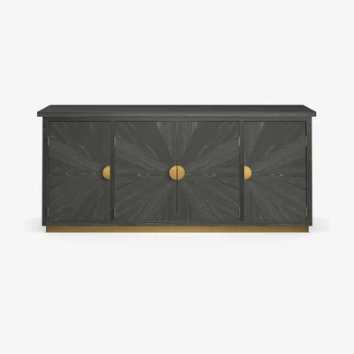 OKA OKA, Araphel Sideboard - Ebonised Oak, Sideboards, Brass/Oak Wood