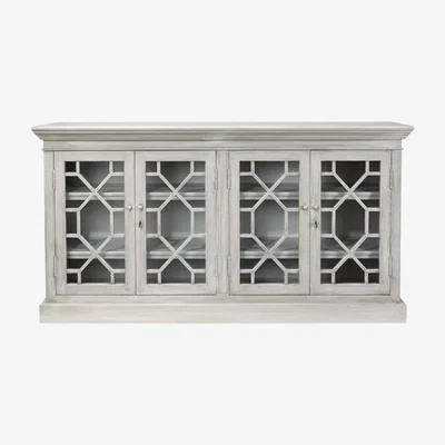 OKA OKA, Drummond Sideboard - Flannel Grey, Sideboards, Glass/Plywood