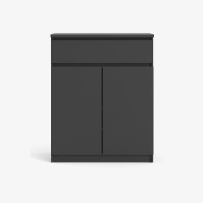 Oak&More Naya Matt Black 1 Drawer 2 Door Sideboard