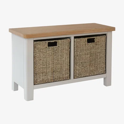 Oak&More Cole Oak and Truffle Grey Hall Bench
