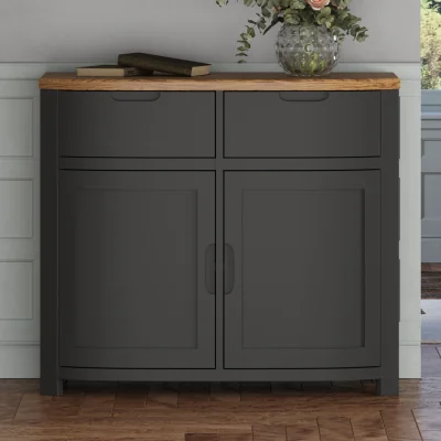 Oak&More Bradwell Oak and Charcoal Painted Small Sideboard