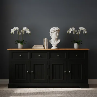 Oak&More Charlton Oak and Black Painted Extra Large Sideboard