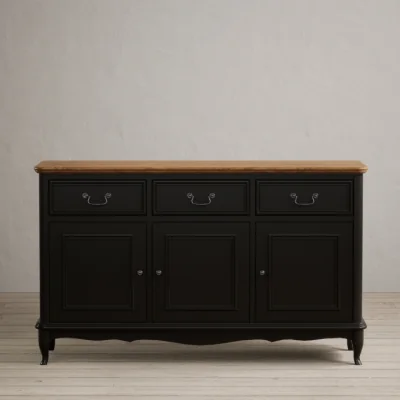 Oak&More Chateau Noir Oak and Black Painted Large Sideboard
