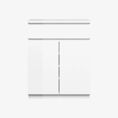 Oak&More Naya White High Gloss 1 Drawer 2 Door Sideboard
