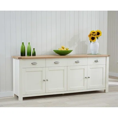 Oak&More Somerset 4 Door 4 Drawer Oak and Cream Sideboard