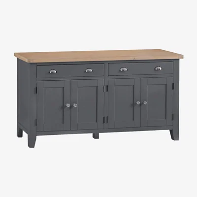 Oak&More Eden Oak and Grey 4 Door Sideboard