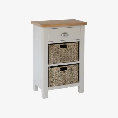 Oak&More Cole Oak and Truffle Grey 3 Drawer Storage Unit