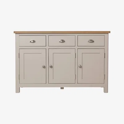 Oak&More Cole Oak and Grey 3 Door Sideboard