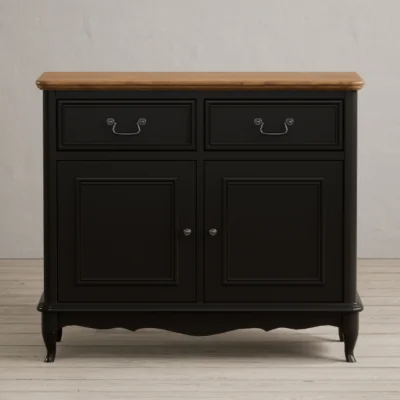 Oak&More Chateau Noir Oak and Black Painted Small Sideboard
