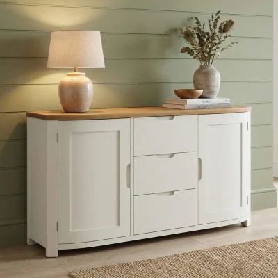 Oak&More Bradwell Oak and Signal White Painted Large Sideboard