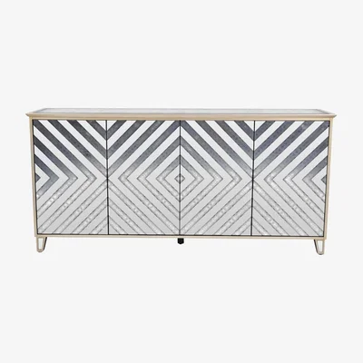 Olivia's Libra Luxurious Glamour Collection - Lexington Four Door Antique Mirrored Sideboard