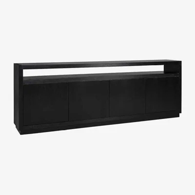 Olivia's Richmond Oakura 4 Doors Black Sideboard | Outlet
