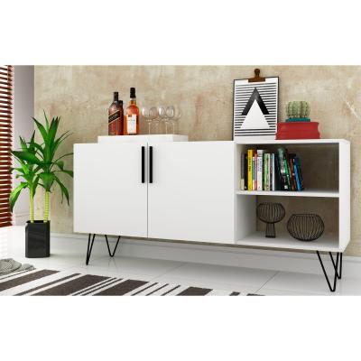 Out & Out Original Memphis - White Sideboard with Open Shelves