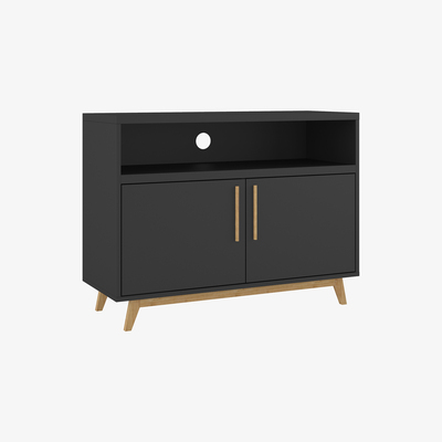 Out & Out Original Dakota Black Open Sideboard - 90cm