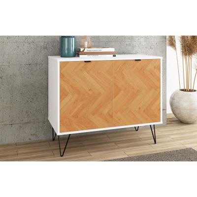 Out & Out Original Denver - Oak Parquet Sideboard - White
