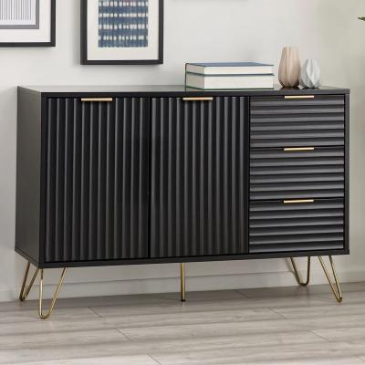 Downtown Julian Bowen Murano Large Sideboard - Matt Black In MattBlack