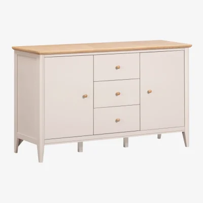 Downtown Caldecott Large Sideboard - Light Oak/Stone Grey