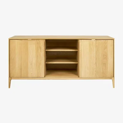 Downtown Ercol Romana Open Media Sideboard In LightWood