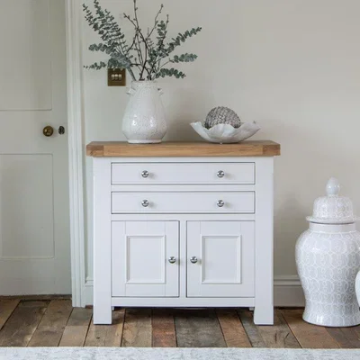 Downtown Clevedon Small Sideboard - White/Oak In LightWood/White