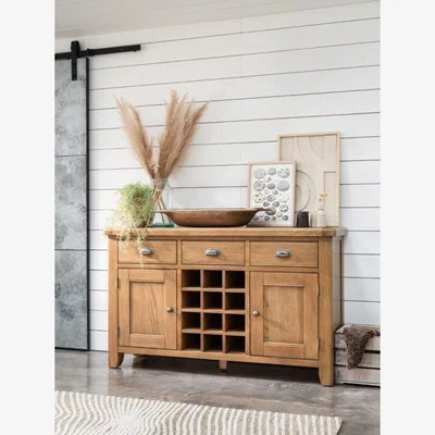 Downtown Juniper Wide Sideboard - Smoked Oak In SmokedOak