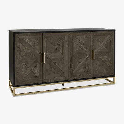 Downtown Vancouver Fumed Oak Wide Sideboard In DarkWood