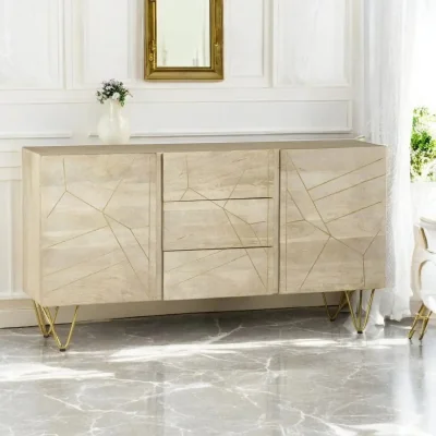 OAT Home Galway Wooden Light Gold 2 Doors & 3 Drawers 160cm Sideboard