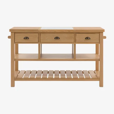 Perch and Parrow Harvest Kitchen Island in Natural