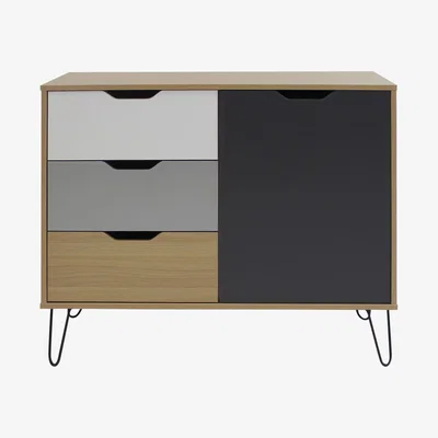 The Range Rainby 3 Drawer 1 Door Sideboard - Light Brown