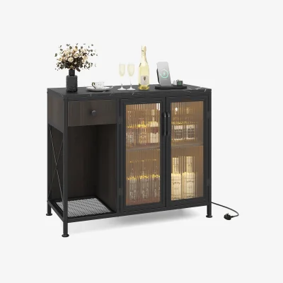 The Range LED Power Wooden Dining Sideboard - Black