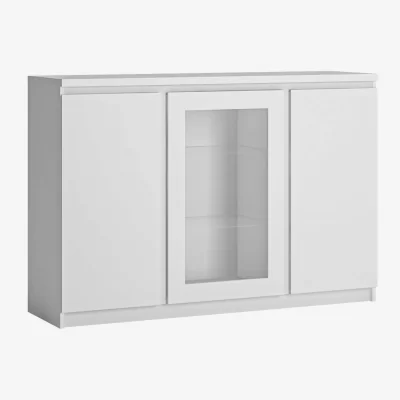 The Range Wyld Haus Hemingway 3-Door White Wooden Sideboard with Central Glass Panel - White