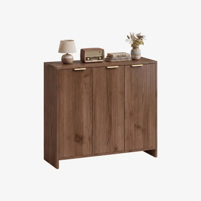 The Range HOMCOM Sideboard with 3 Doors and Adjustable Shelves Kitchen Cupboard - Brown