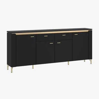 The Range Genoa Sideboard with LED Strip - Matt Black / 2
