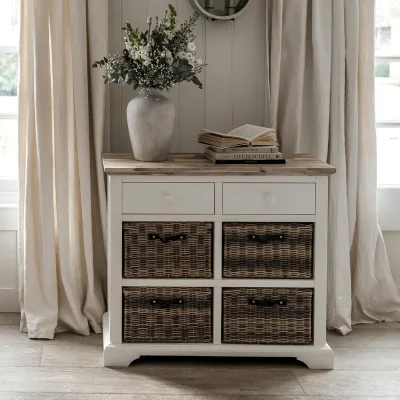 The Range Florence Sideboard with Storage Baskets and Drawers - White