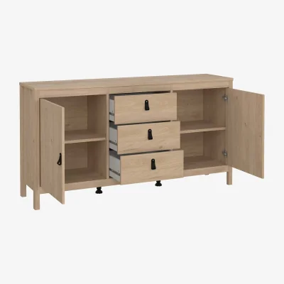 The Range Wyld Haus Wildberry Sideboard Natural Oak 2 Doors 3 Drawers - Natural