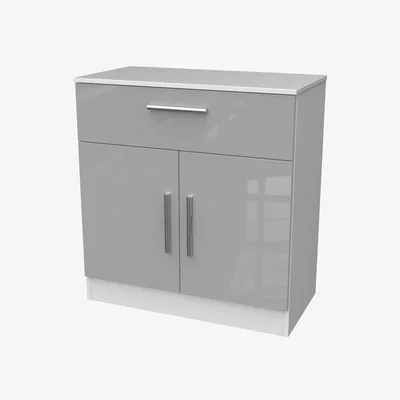 The Range Contrast Ready Assembled 1 Drawer 2 Door Sideboard - Grey Matt & White