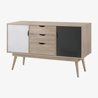 The Range Alford Sideboard With Two Doors Three Drawers - Sonoma Oak & Grey