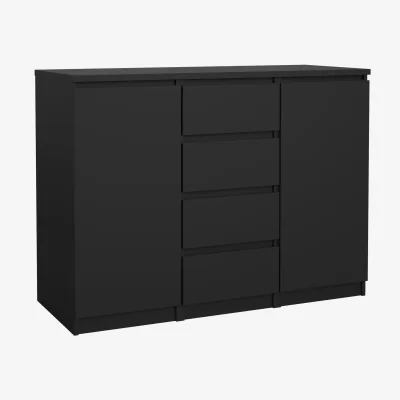 The Range Naia Sideboard 4 Drawers 2 Doors in Black Matt - Black Matt