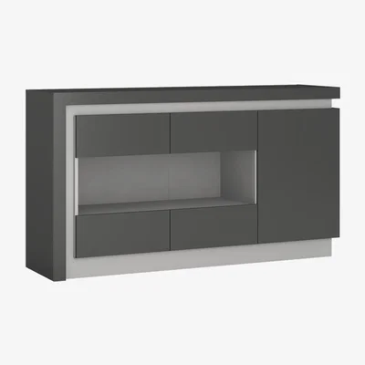 The Range Jonas & James Lelia Three Door Glazed Sideboard - Platinum/light grey