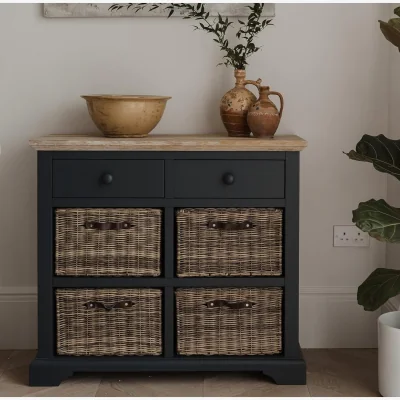 The Range Florence Sideboard with Storage Baskets and Drawers - Navy Blue