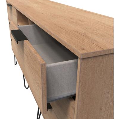 The Range Hong Kong C Ready Assembled 6 Drawer Sideboard - Nebraska Oak
