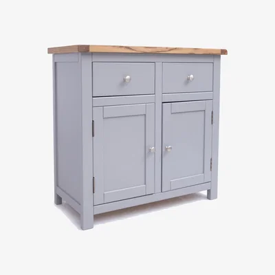The Range Mirano 2 Door 2 Drawer Sideboard - Grey / Chrome Knob