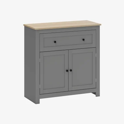 The Range Venisa Grey and Oak Sideboard, Drawer and Double Doors, 78.5 x 35 x 80 cm