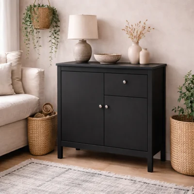 The Range Gossmere Matt Sideboard 2 Doors 1 Drawer - Black