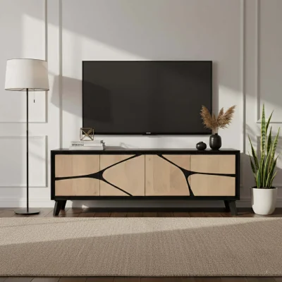 The Range Dusk Mango Wood Low Board Sideboard Tv Stand - Tan