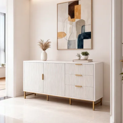 The Range Modern Sideboard with 3 Drawers  2 Doors - White